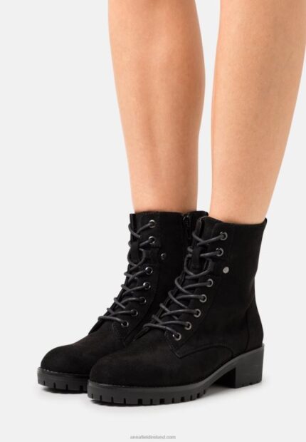 Z62T2045 Women Anna Field Lace-Up Ankle Boots Black