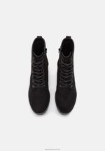 Z62T2045 Women Anna Field Lace-Up Ankle Boots Black - Image 6