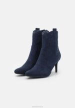 Z62T2047 Women Anna Field High Heeled Ankle Boots Dark Blue - Image 3
