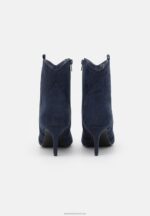 Z62T2047 Women Anna Field High Heeled Ankle Boots Dark Blue - Image 4