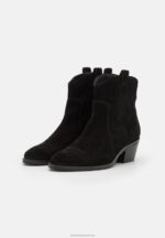 Z62T2050 Women Anna Field Leather Cowboy/Biker Ankle Boot Black - Image 3
