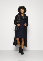 Z62T205 Women Anna Field Crew Ausschnitt Ripp Top Bodycon Mini Strickkleid Shift Dress Dark Blue - Image 2