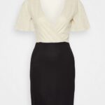 Z62T206 Women Anna Field Shift Dress Gold/Black