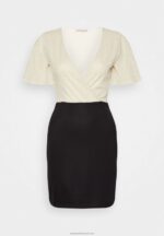 Z62T206 Women Anna Field Shift Dress Gold/Black