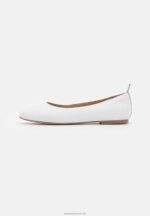 Z62T2100 Women Anna Field Leather Comfort Ballet Pumps White - Image 2