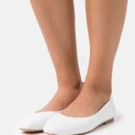 Z62T2100 Women Anna Field Leather Comfort Ballet Pumps White