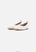Z62T2100 Women Anna Field Leather Comfort Ballet Pumps White - Image 3