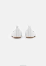 Z62T2100 Women Anna Field Leather Comfort Ballet Pumps White - Image 4