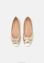 Z62T2103 Women Anna Field Peeptoe Ballet Pumps Gold - Image 6