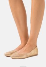 Z62T2104 Women Anna Field Leather Ballet Pumps Gold