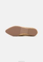 Z62T2104 Women Anna Field Leather Ballet Pumps Gold - Image 5