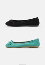 Z62T2105 Women Anna Field 2 Pack Ballet Pumps Mint/Black - Image 2