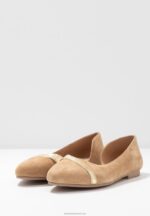 Z62T2106 Women Anna Field Leather Ballet Pumps Beige - Image 5