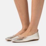 Z62T2108 Women Anna Field Leather Ballet Pumps Gold