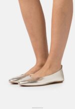 Z62T2108 Women Anna Field Leather Ballet Pumps Gold