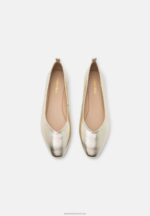 Z62T2108 Women Anna Field Leather Ballet Pumps Gold - Image 6