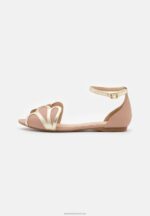Z62T2109 Women Anna Field Leather Peeptoe Ballet Pumps Light Pink - Image 2