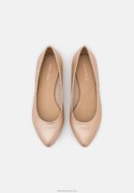 Z62T2110 Women Anna Field Leather Ballet Pumps Rose Gold Coloured - Image 6