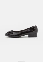 Z62T2112 Women Anna Field Leather Ballet Pumps Black - Image 2
