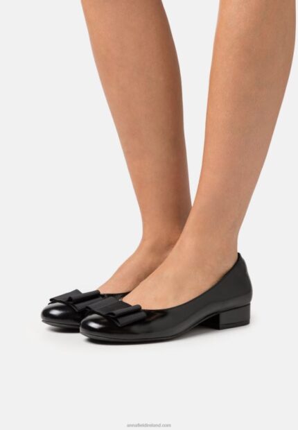 Z62T2112 Women Anna Field Leather Ballet Pumps Black