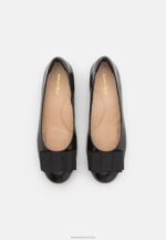 Z62T2112 Women Anna Field Leather Ballet Pumps Black - Image 6