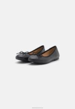Z62T2113 Women Anna Field Leather Ballet Pumps Black - Image 3