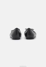 Z62T2113 Women Anna Field Leather Ballet Pumps Black - Image 4
