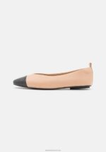 Z62T2116 Women Anna Field Leather Ballet Pumps Beige - Image 2