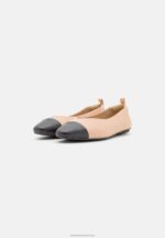 Z62T2116 Women Anna Field Leather Ballet Pumps Beige - Image 3