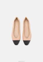 Z62T2116 Women Anna Field Leather Ballet Pumps Beige - Image 6