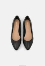 Z62T2119 Women Anna Field Leather Ballet Pumps Black - Image 6