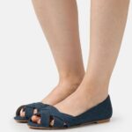 Z62T2120 Women Anna Field Peeptoe Ballet Pumps Blue