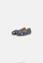Z62T2120 Women Anna Field Peeptoe Ballet Pumps Blue - Image 3