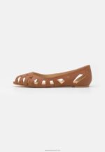 Z62T2125 Women Anna Field Leather Peeptoe Ballet Pumps Cognac - Image 2