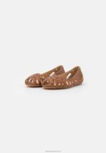 Z62T2125 Women Anna Field Leather Peeptoe Ballet Pumps Cognac - Image 3