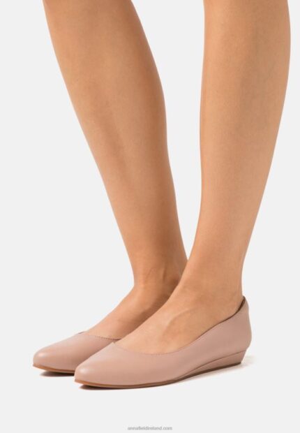 Z62T2128 Women Anna Field Leather Ballet Pumps Light Pink