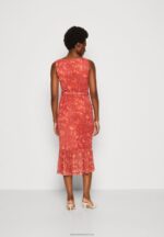 Z62T212 Women Anna Field Shift Dress Beige/Pink/Multi Coloured - Image 3