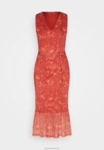 Z62T212 Women Anna Field Shift Dress Beige/Pink/Multi Coloured - Image 5