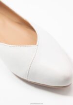 Z62T2135 Women Anna Field Leather Ballerinas Ballet Pumps White - Image 3