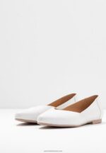 Z62T2135 Women Anna Field Leather Ballerinas Ballet Pumps White - Image 5