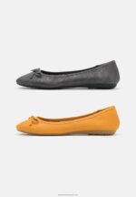 Z62T2138 Women Anna Field 2 Pack Ballet Pumps Black/Yellow - Image 2