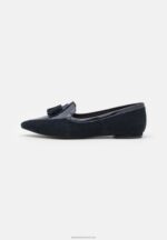 Z62T2139 Women Anna Field Leather Ballet Pumps Dark Blue - Image 2