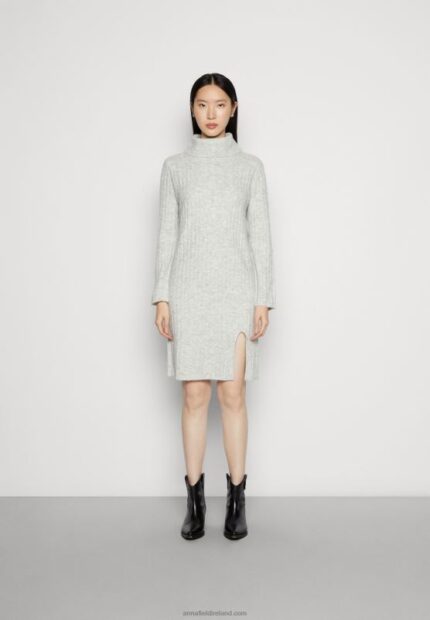 Z62T213 Women Anna Field Jumper Dress Mottled Light Grey