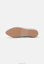Z62T2143 Women Anna Field Leather Ballet Pumps Silver - Image 5