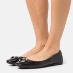 Z62T2145 Women Anna Field Leather Ballet Pumps Black