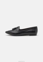 Z62T2151 Women Anna Field Leather Ballet Pumps Black - Image 2