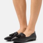 Z62T2151 Women Anna Field Leather Ballet Pumps Black
