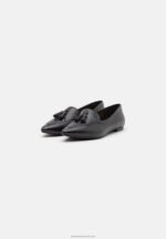 Z62T2151 Women Anna Field Leather Ballet Pumps Black - Image 3