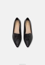 Z62T2151 Women Anna Field Leather Ballet Pumps Black - Image 6
