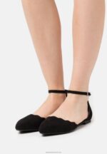 Z62T2155 Women Anna Field Ankle Strap Ballet Pumps Black